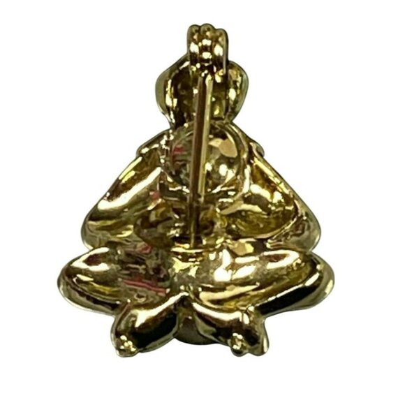 Rare Vintage Gold Tone Genie Fortune Teller Brooch With Pearl "Crystal Ball" - Picture 2 of 4